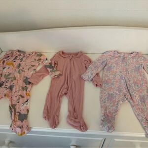 Pink and Floral Newborn Sleepers